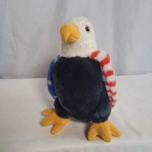 VTG Ty Beanie Buddies "Soar" Bald Eagle American Flag 2002 Plush